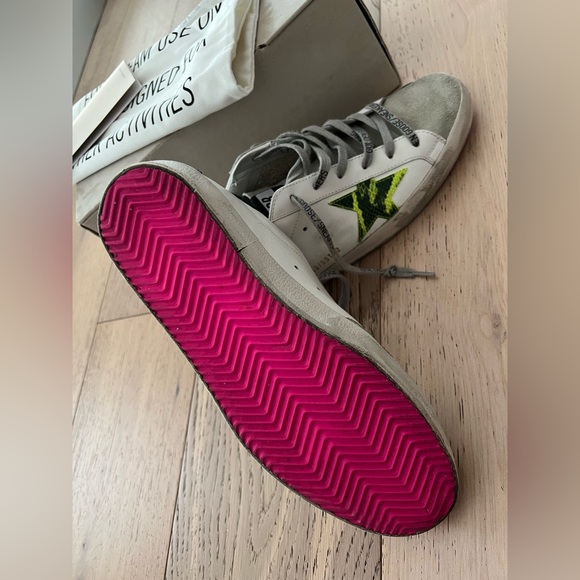 🐍SOLD🐍Golden Goose Snake Superstar with pink soles and printed GG laces 39 9 - Picture 7 of 11